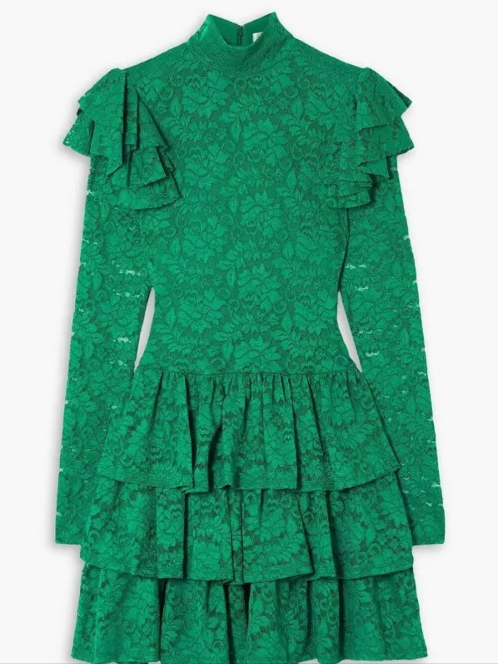Caroline Constas Women's Green Emily Lace Mini Dress Size Small